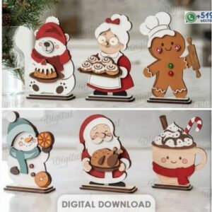 Personajes de Repostería Navideña – Pack Decorativo para Mesa