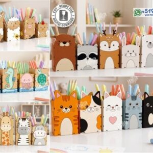 Porta Lápices de Animales 3D – Organizadores Infantiles de Escritorio