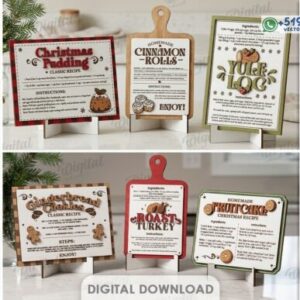 Pack de Recetas Navideñas con Soporte de Sobremesa – Diseños Decorativos