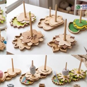 Pack de 10 Organizadores de Hilos con Formas Florales y Geométricas