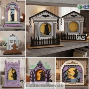 Pack de Exhibidores Interactivos de Halloween con Escenas Revelables