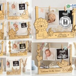 Pack de 10 Marcos Infantiles para Fotos y Ecografías de Bebé