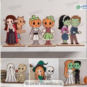 Pack de Parejas de Halloween con Personajes Fantásticos – Diseños de Sobremesa