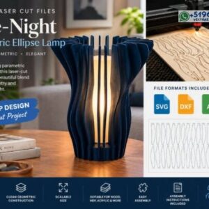 Lámpara Paramétrica Nocturna Blue Night con Diseño Elíptico 3D