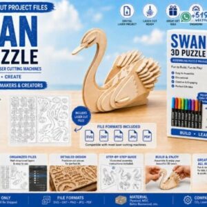Rompecabezas 3D de Cisne Ensamblable en Madera – Diseño Decorativo