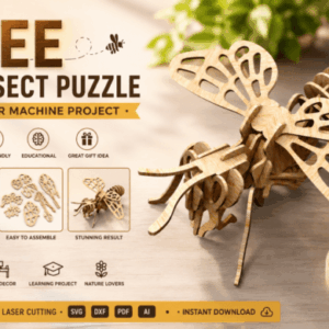 Rompecabezas 3D de Abeja Ensamblable en Madera