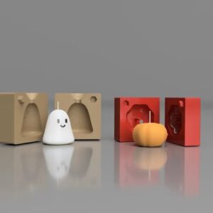 Set de moldes 3D de fantasma y calabaza de Halloween para velas y manualidades
