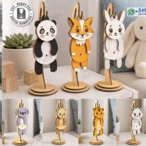 Pack de Animales Colgantes con Soporte de Sobremesa – 10 Diseños