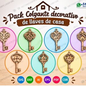 Pack de Llaves Decorativas Vintage con Motivos de Hogar