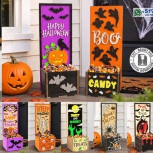 Pack de Cajas Dispensadoras de Dulces para Halloween – 10 Diseños