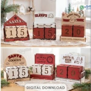 Pack de Calendarios Navideños de Cuenta Regresiva para Santa