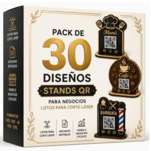 Pack de 30 Diseños de Stands QR para Negocios