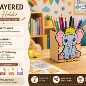 Portalápices Infantil de Elefante