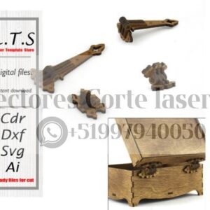 Pack de 2 Modelos de Bisagras alargadas Decorativas para Cofres y Cajas
