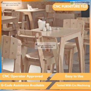 Pack de Silla y Mesa Modernas para CNC