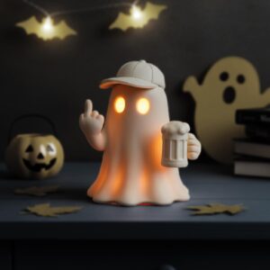 Fantasma Rebelde de Halloween con Luz LED – Figura Decorativa STL para Impresión 3D