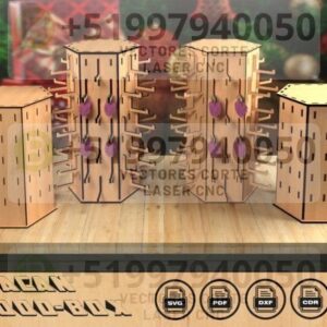 Pack de Expositores Giratorios llavero exhibidor para Aretes y Joyería – Torres Hexagonales Organizadoras