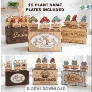 Pack de 15 Marcadores de Plantas con Cajas Organizadoras para huertos jardines