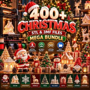 Mega Pack Navideño de Más de 400 Diseños STL y 3MF para Impresión 3D