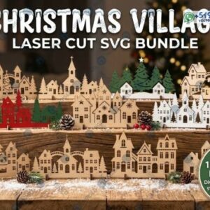 Pack de 11 Pueblos Navideños en Capas – Villas, Casas e Iglesias Decorativas