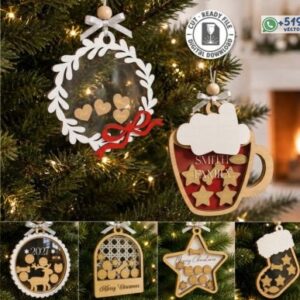 Pack de 10 Adornos Navideños Familiares colgantes personalizables