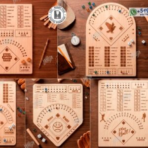 Pack de 5 Tableros de Béisbol con Dados – Juegos de Mesa