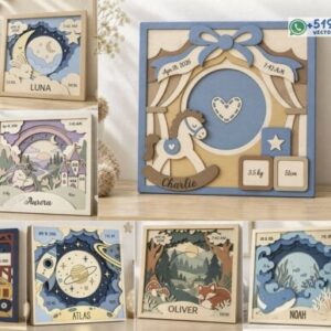 Pack de 10 Cuadros Infantiles Multicapa 3D Personalizables