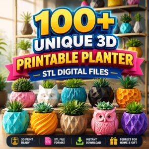 Pack de Más de 100 Macetas Modernas y Decorativas – Archivos STL para Impresión 3D