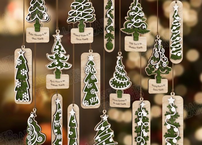 16 Adornos colgantes para árbol de Navidad multicapa