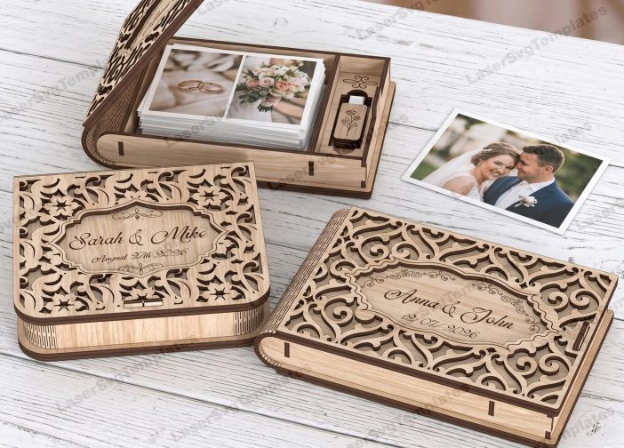 2 cajas usb para fotos de boda