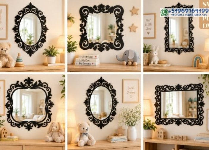29 Paquete SVG de marco de espejo ornamentado