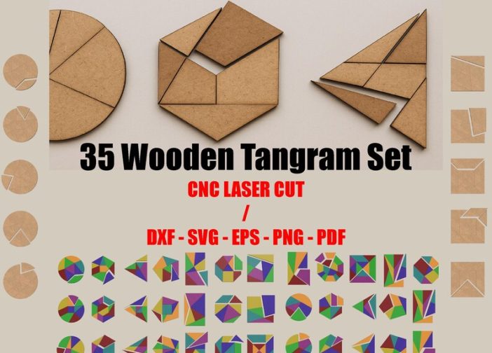 35 diseños de juegos de tangram