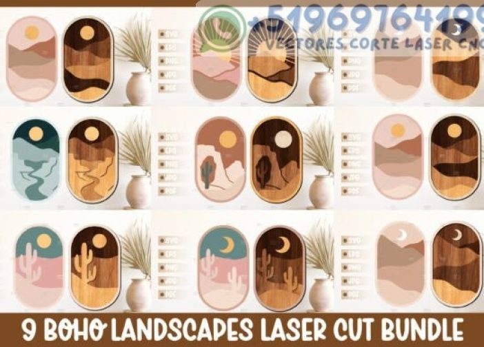 9 Cuadros de Arte con paisaje bohemio