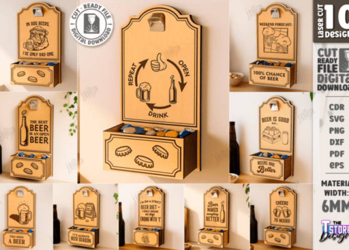 Abridor de botellas de cerveza con caja