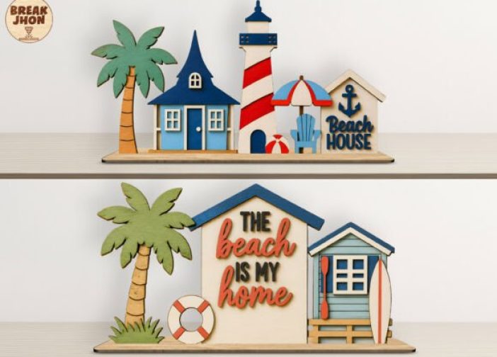 Adorno de 2 casas de playa