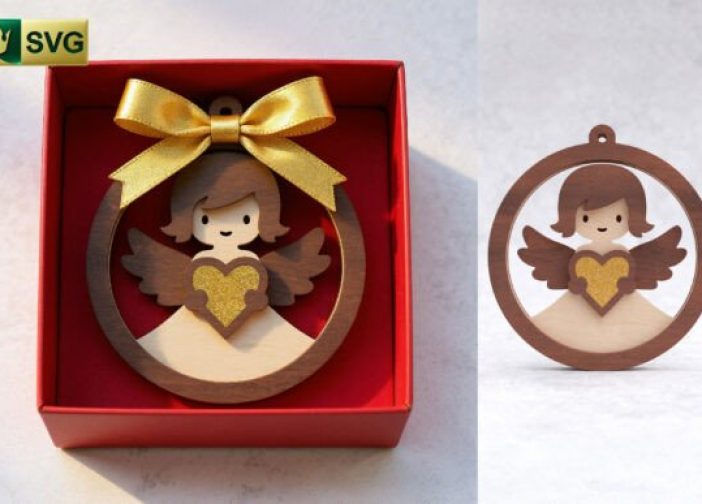 Adorno de ángel en 3D en capas4