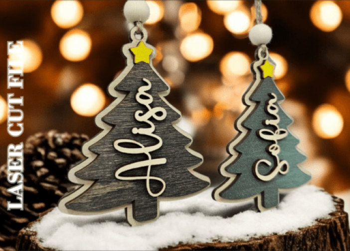 Adorno de árbol de Navidad con nombre personalizado1