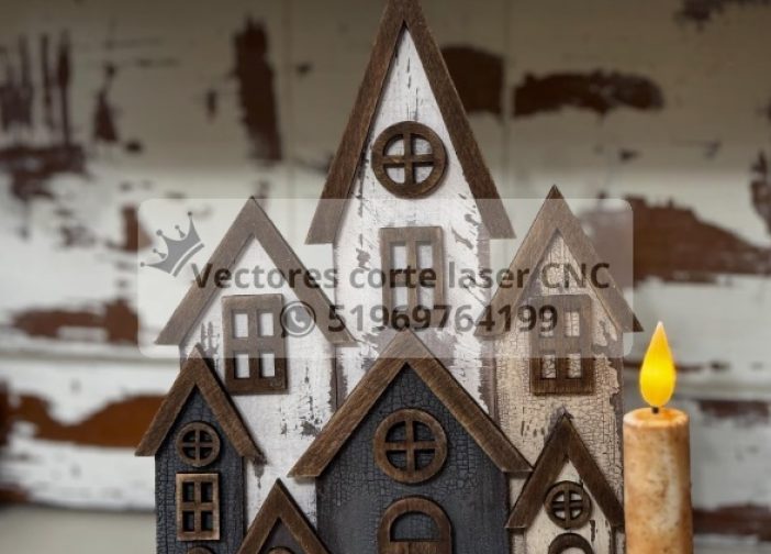 Adorno de casitas pueblos granja