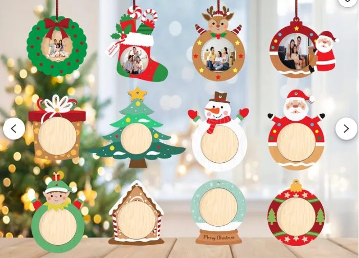 Adorno de marco de fotos de navidad