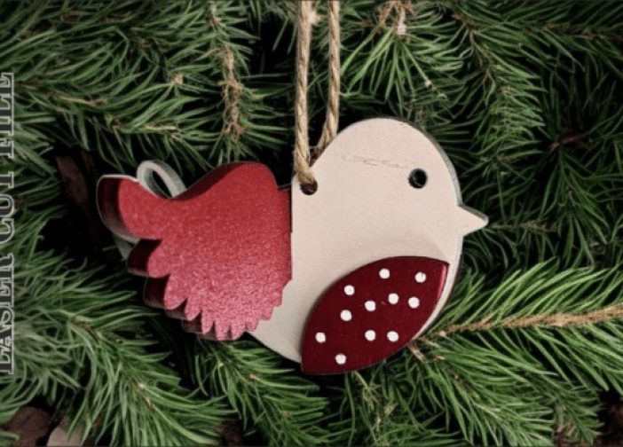 Adorno de pájaro colgante navideño