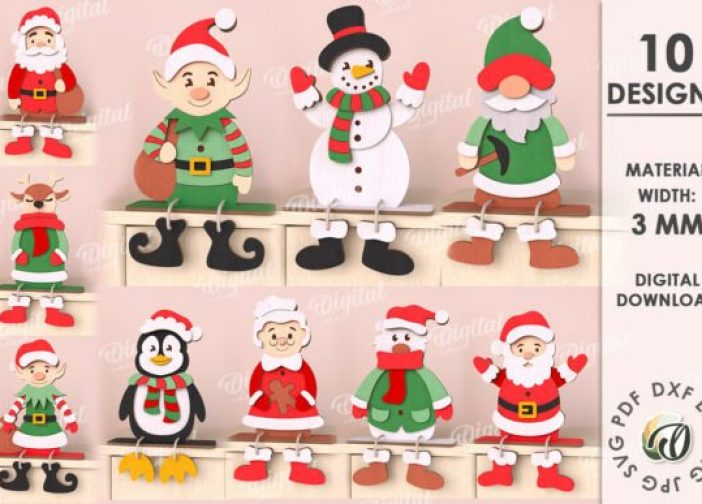 Adorno de paquete de personajes navideños