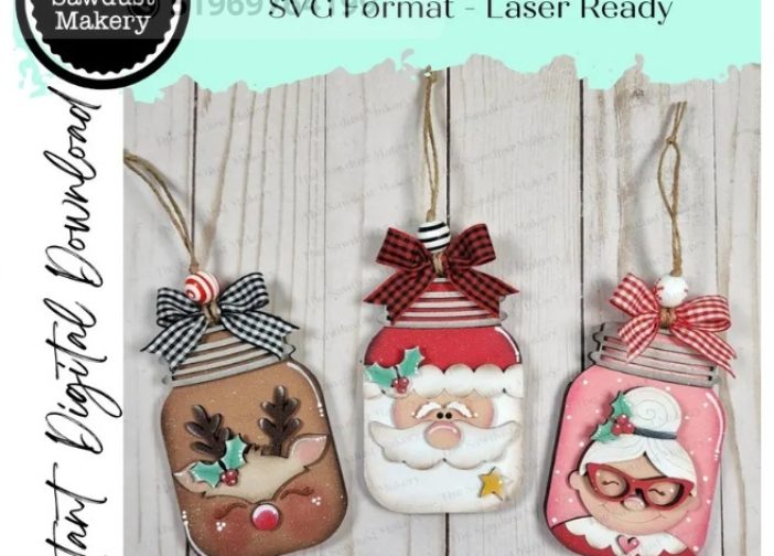 Adorno de tarro de cristal del polo norte