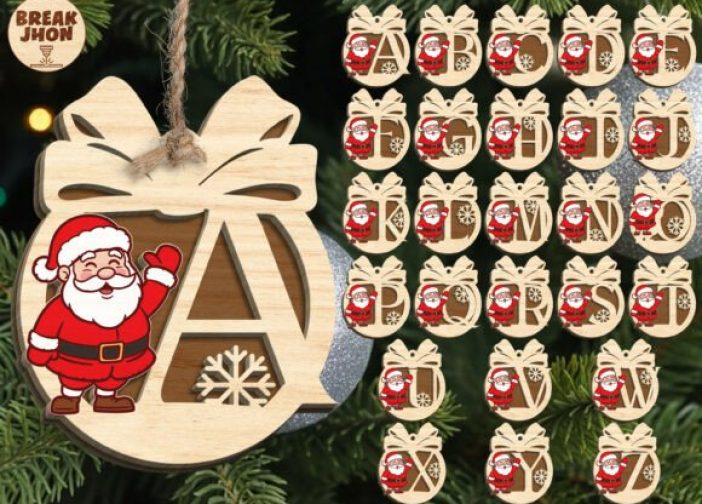 Adorno del alfabeto de Santa Claus