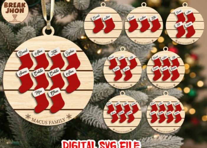 Adorno familiar de media navideña