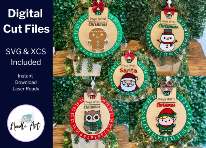 Adorno giratorio de cuenta regresiva para Navidad n1