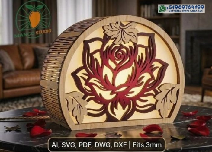 Adorno lampara tipo arco de rosas 3 mm