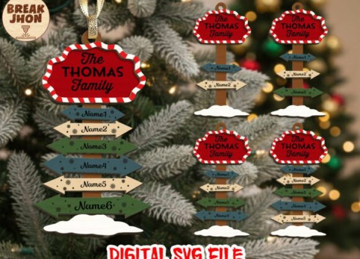 Adorno navideño con señal familiar