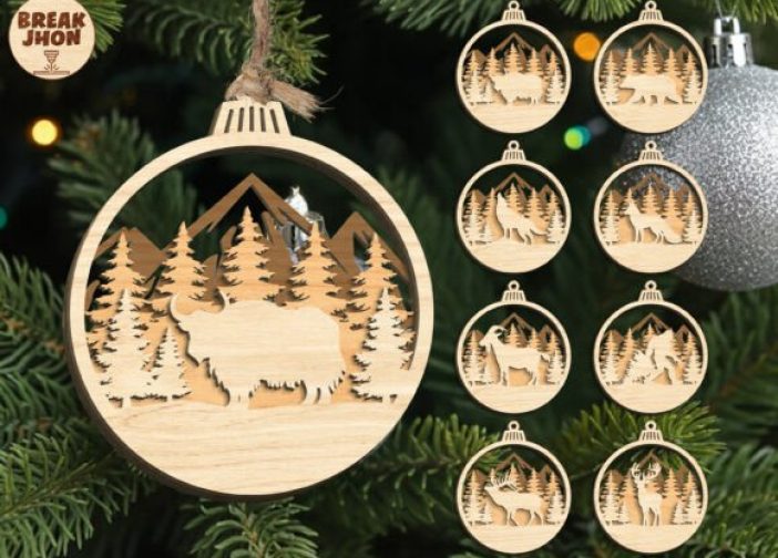 Adorno navideño de animales del bosque