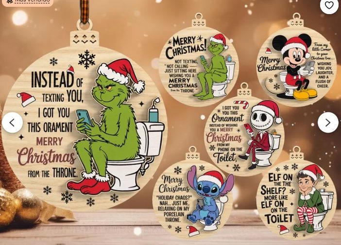 Adorno navideño divertido para baño