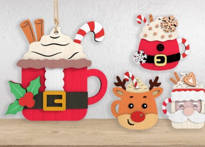 Adorno navideño para taza multicapa